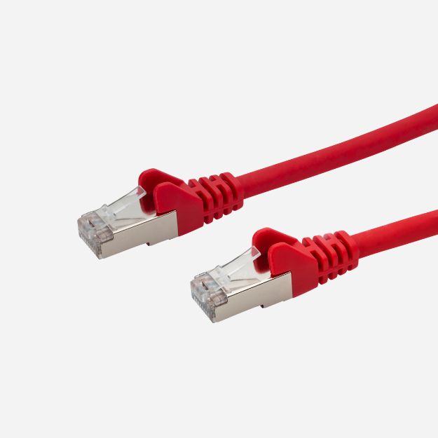 RJ45 CAT6A SSTP Stranded Flush Moulded LS0H Network Cable 26AWG - Red